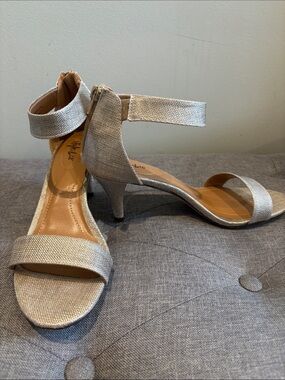 Style & Co. Ankle Strap Silver Evening Sandals